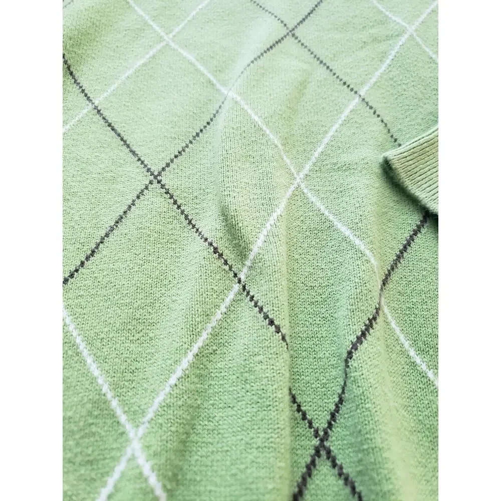 Gymboree Vintage Boys 7-8 Argyle Sweater Green